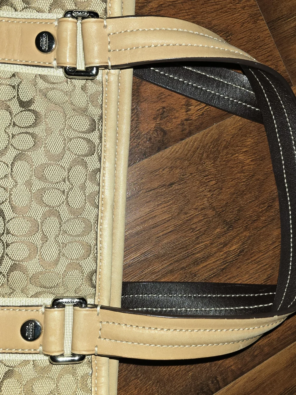 Coach Signature Jacquard Canvas Tote in Khaki